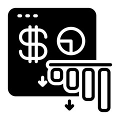 Obraz premium loss chart icon, glyph icon style
