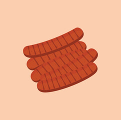 Illustration of a cute and interesting food vector in the form of a sausage