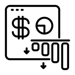 loss chart icon, line icon style