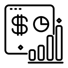 profit chart icon, line icon style