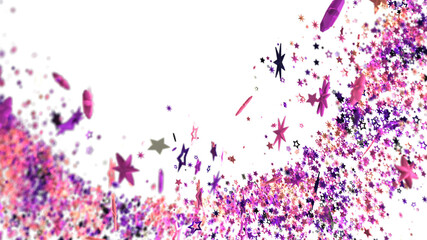 Festive background with pink and purple glitter stars. Perfect for holidays, celebrations, and more!