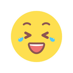 涙を流して笑っているニコニコ顔の絵文字｜爆笑や大笑い、うれし泣きのイラスト