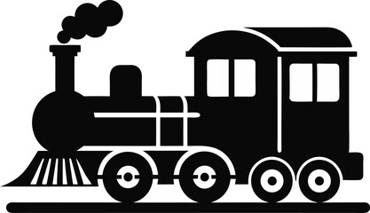 Train Engine Silhouette Vector Illustration 