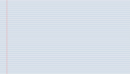 Fototapeta premium Lined notepad paper template. Horizontal background in blue color. 