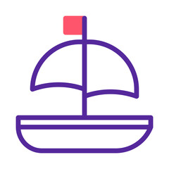 Stylized depiction of a sailboat with a minimal aesthetic for children