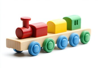 colorful wooden toy train