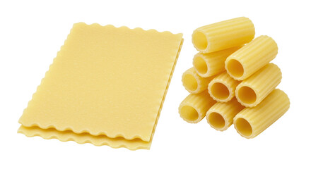 Isolated Pasta and Lasagna Sheets