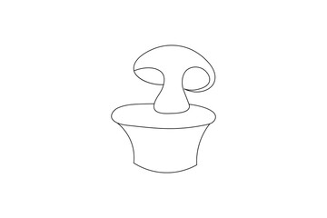 Continuous one line art of mushroom Vector illustration design
