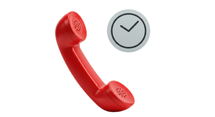 Isolated Phone Receiver with Checkmark