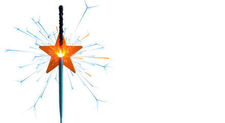 Isolated Star Sparkler Firework