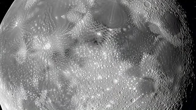 Stunning full moon close-up, detailed craters & subtle Earth glow. Majestic celestial beauty for science & art