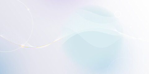 Abstract soft white, gold wave line pattern and texture on light gray gradient background. Vector element smooth line design. Digital technology concept for luxury business template, banner background