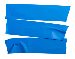 blue paper tape adhesive with ripped edge for clipping isolated 