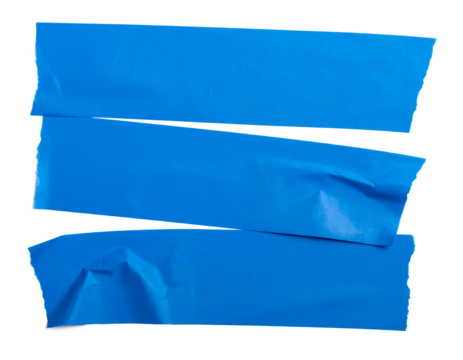 blue paper tape adhesive with ripped edge for clipping isolated 
