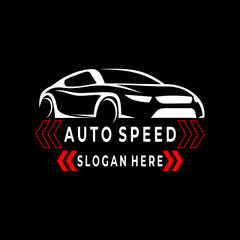Auto speed logo design vector. simple car line art logo design icon
