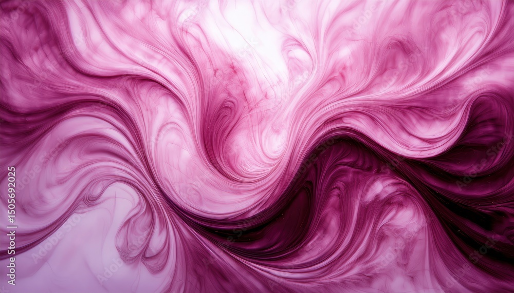 Aufkleber  abstract magenta ink swirl texture for digital artwork, branding element, or web background with fluid motion and soft gradients in a dynamic marbled flow