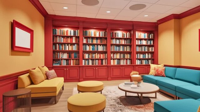 Immersive Virtual Library Zoom Backgrounds and Cozy Reading Room Designs