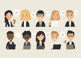 Fototapeta premium Diverse professional team collaborating in an office setting, showcasing teamwork and positivity.