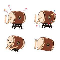 和太鼓のカットイラストセット