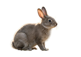 Obraz premium Isolated Rabbit a Gray Mammal Wildlife Transparent Background PNG