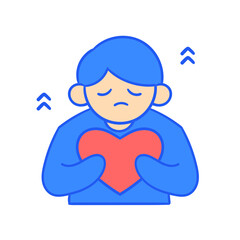 Flat Line Mental Health Fill Illustration