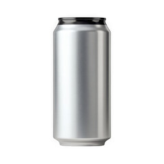 Aluminum drink can mockup product shot on white background on transparent background
