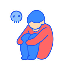 Flat Line Mental Health Fill Illustration