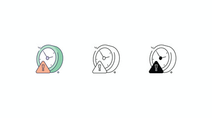 Deadline icons vector set color line glyph line icons stock illustration