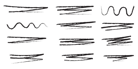 Hand Drawn line icon. Chalk lines, charcoal highlight strokes doodle Line set. set of a Nine  frame.