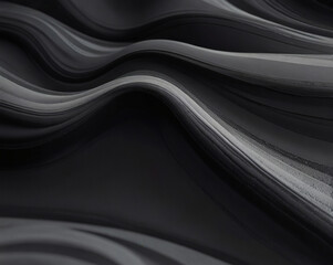 Obraz premium Abstract waves of dark material create a mesmerizing flow, showcasing elegance and texture in monochromatic tones