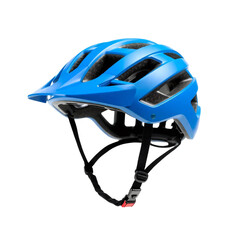 Blue modern bike helmet isolated on transparent background.
