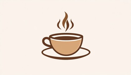Obraz premium Simple Illustration Of A Hot Coffee Cup