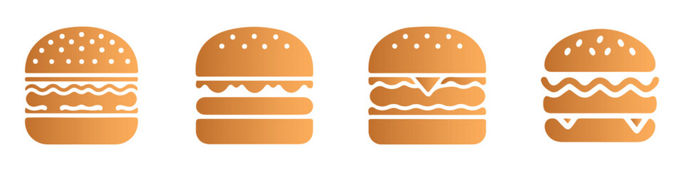 black silhouettes of burger vector