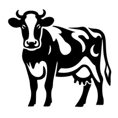 vector icon, dairy cow silhouette