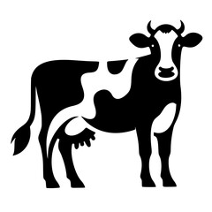 vector icon, dairy cow silhouette