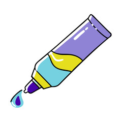 Paint tube, colorful design, for art supplies