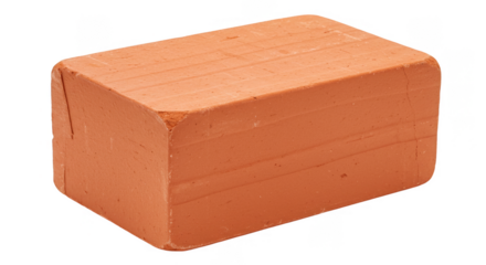 Isolated Red Brick Illustration with Textured Surface and Transparent Background