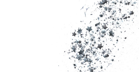 Stardust Christmas Shower: Mesmerizing 3D Illustration Depicting Descending Holiday Star Particles