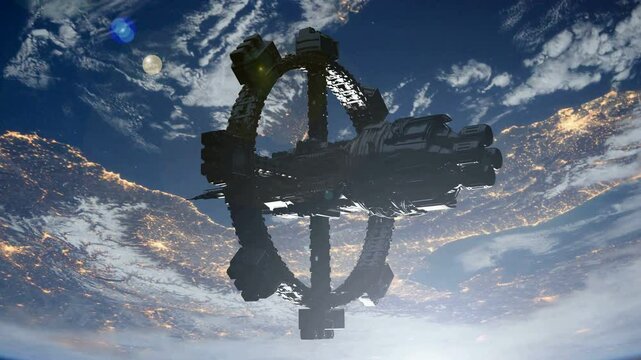giant spinning spaceship with excellent quality