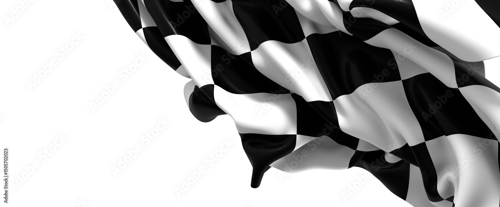 Poster the checkered flag waves signifying victory and the thrill of the finish line