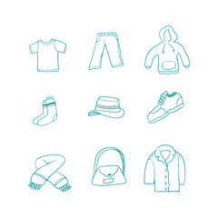 Fashion Clothing Doodle Line art Illustration 