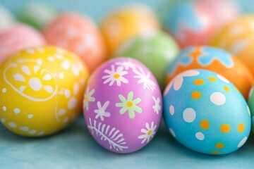 Fototapeta premium Studio shot of colorful Easter eggs