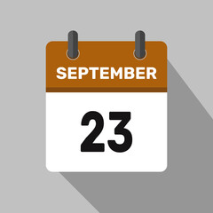 23 september calendar icon vector design month illustration