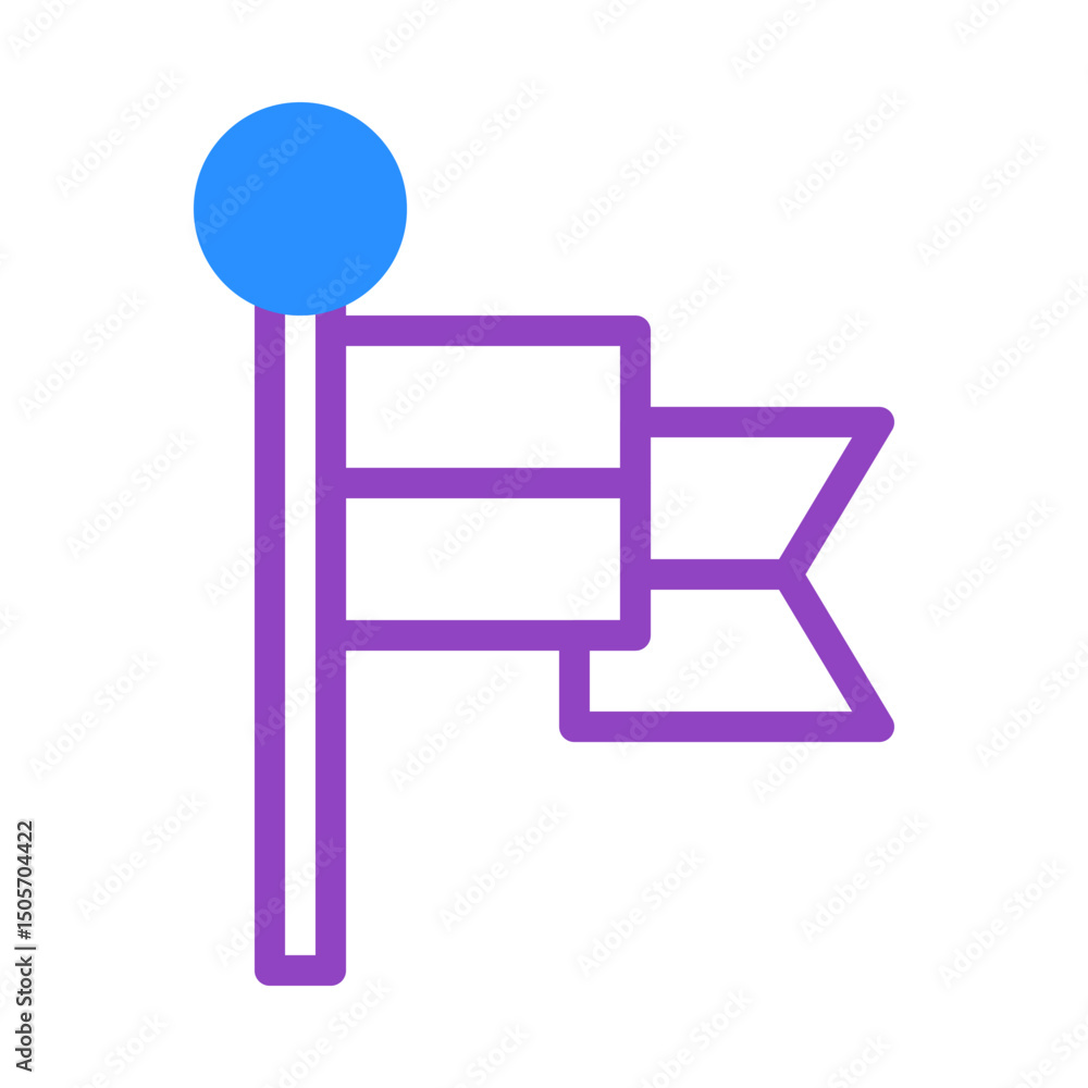 Poster whimsical flag icon with a playful design and vibrant color scheme