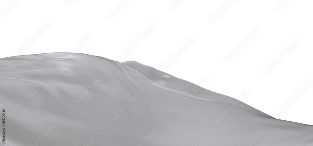 Aufkleber Abstract close-up of milk splashing, creating a wave-like white texture against a dark background