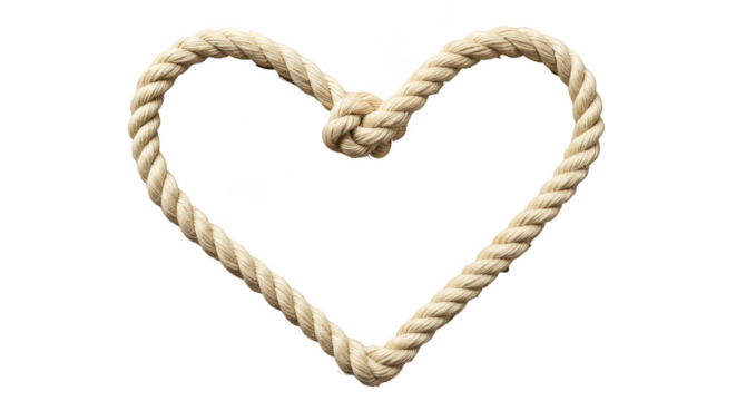 Isolated Rope Heart Shape On Transparent Background Illustration