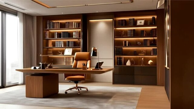 Luxury Home Office Design  Virtual Background Zoom Ready Workspace