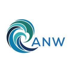 Naklejka premium ANW Creative Wave Icon for Branding. ANW Letter logo. 