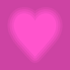 Heart gradient Valentine's day background. Pink purple heart striped pattern. Glowing hearts. Template for wallpaper, banners, frame, posters, greeting card, wedding invitation. Flat design Vector