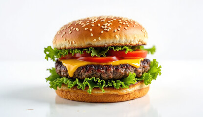 Delicious cheeseburger, perfect for food photography.